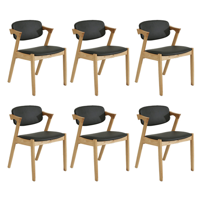 Wood Side Dining Chairs Contemporary Open Back Dining Side Chair in Black