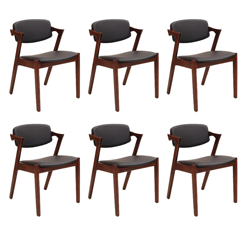 Wood Side Dining Chairs Contemporary Open Back Dining Side Chair in Black