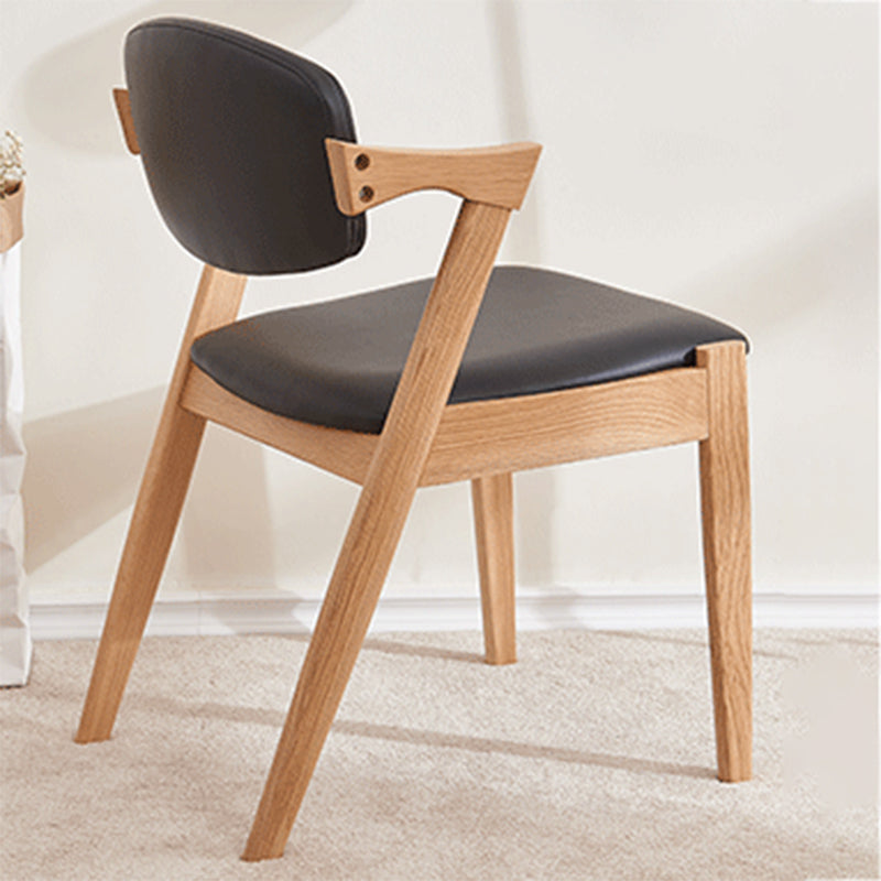 Wood Side Dining Chairs Contemporary Open Back Dining Side Chair in Black