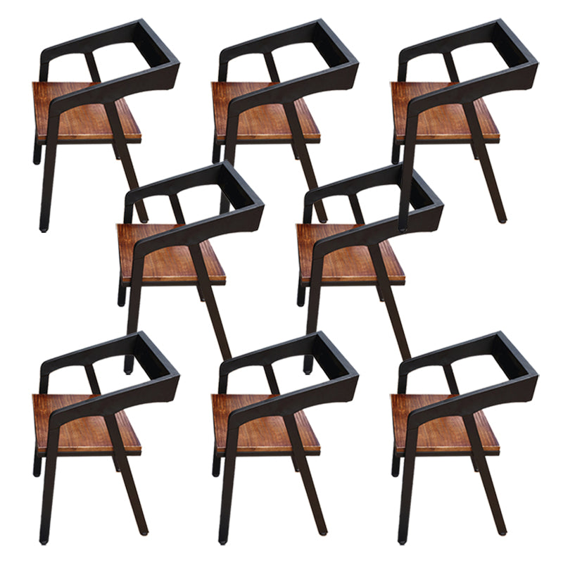 Metal Side Dining Chairs Industrial Open Back Dining Side Chair