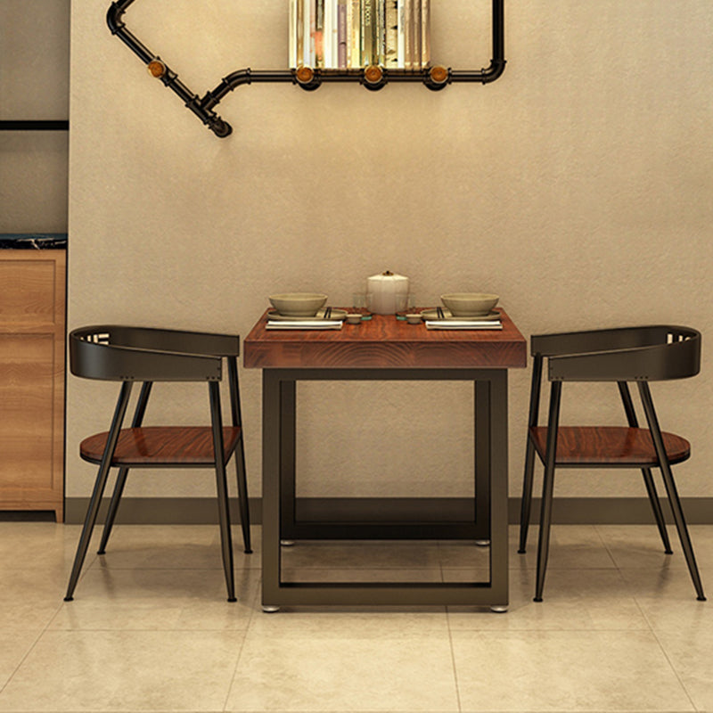 Contemporary Kitchen Dining Armchair Metal Side Dining Chairs in Black