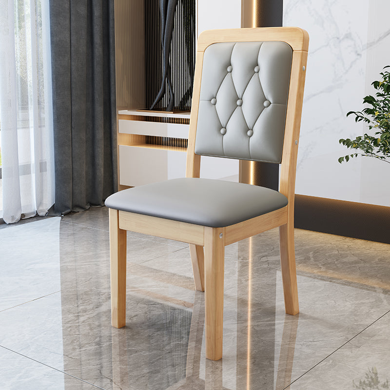 Contemporary Wood Dining Armless Chair Open Back Dining Side Chair