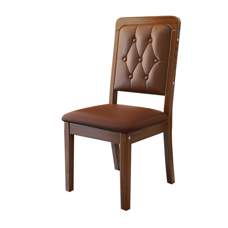 Contemporary Wood Dining Armless Chair Open Back Dining Side Chair