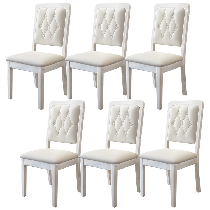 Contemporary Wood Dining Armless Chair Open Back Dining Side Chair