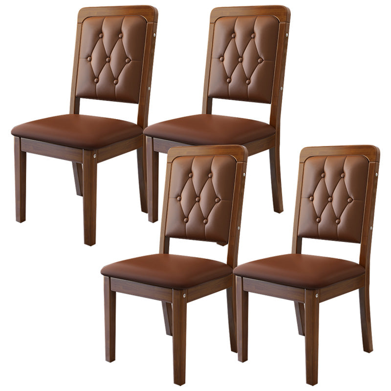 Contemporary Wood Dining Armless Chair Open Back Dining Side Chair