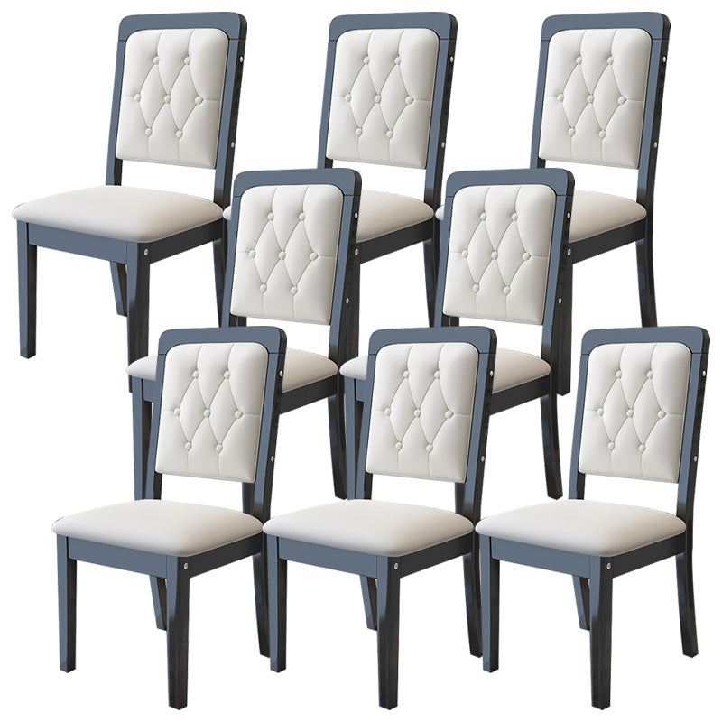 Contemporary Wood Dining Armless Chair Open Back Dining Side Chair