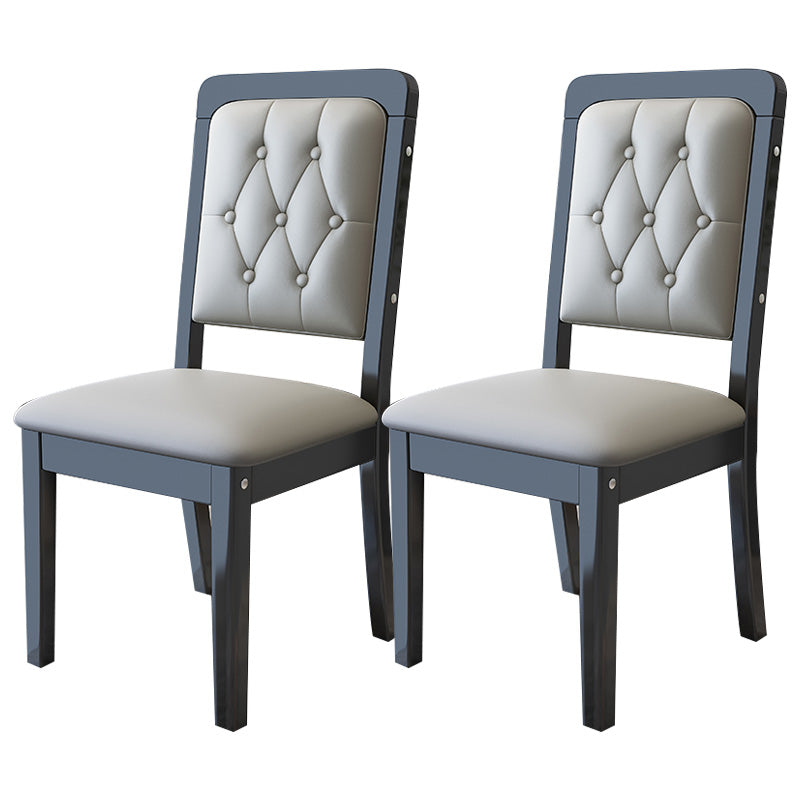 Contemporary Wood Dining Armless Chair Open Back Dining Side Chair