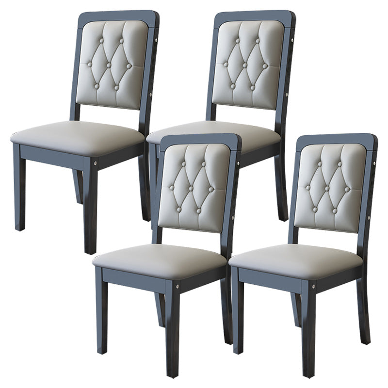 Contemporary Wood Dining Armless Chair Open Back Dining Side Chair