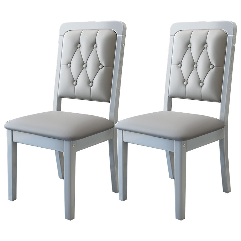 Contemporary Wood Dining Armless Chair Open Back Dining Side Chair