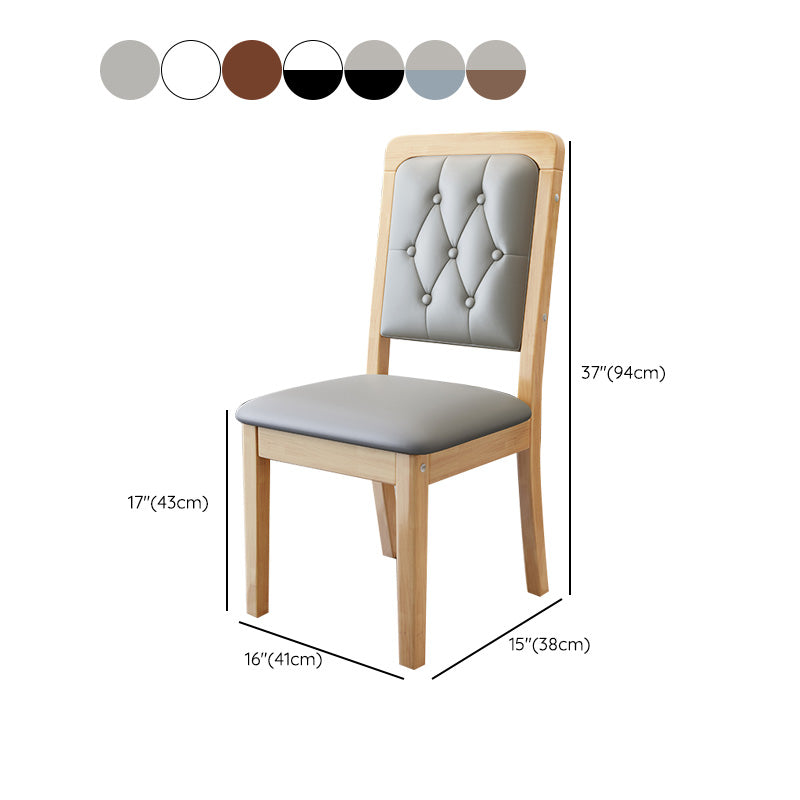 Contemporary Wood Dining Armless Chair Open Back Dining Side Chair