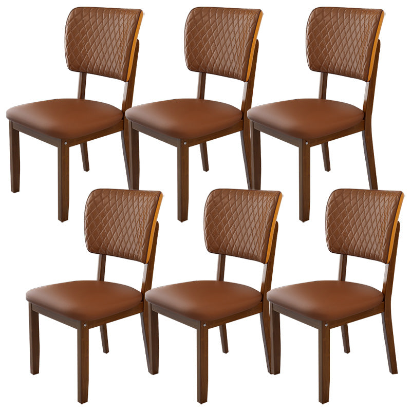 Contemporary Wood Dining Chairs Open Back Dining Side Chair for Restaurant Use