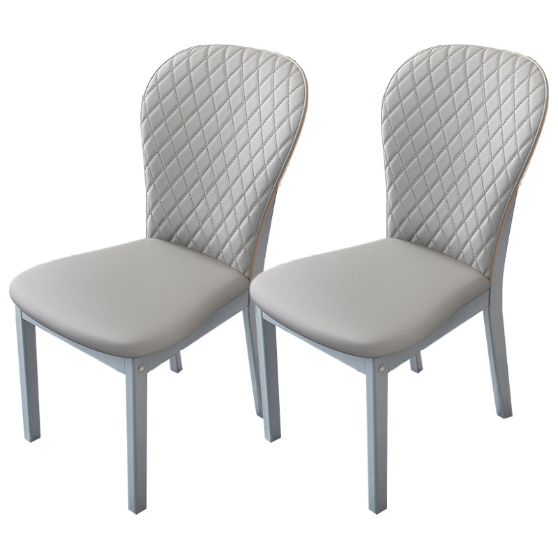 Contemporary Wood Dining Armless Chairs Upholstered Side Chairs for Restaurant Use