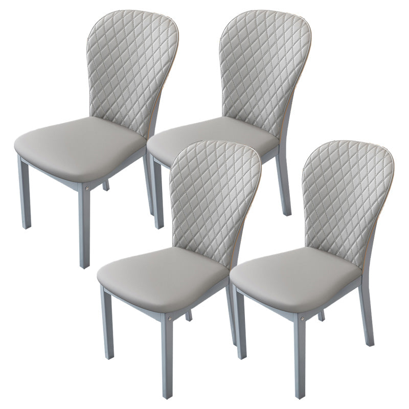 Contemporary Wood Dining Armless Chairs Upholstered Side Chairs for Restaurant Use