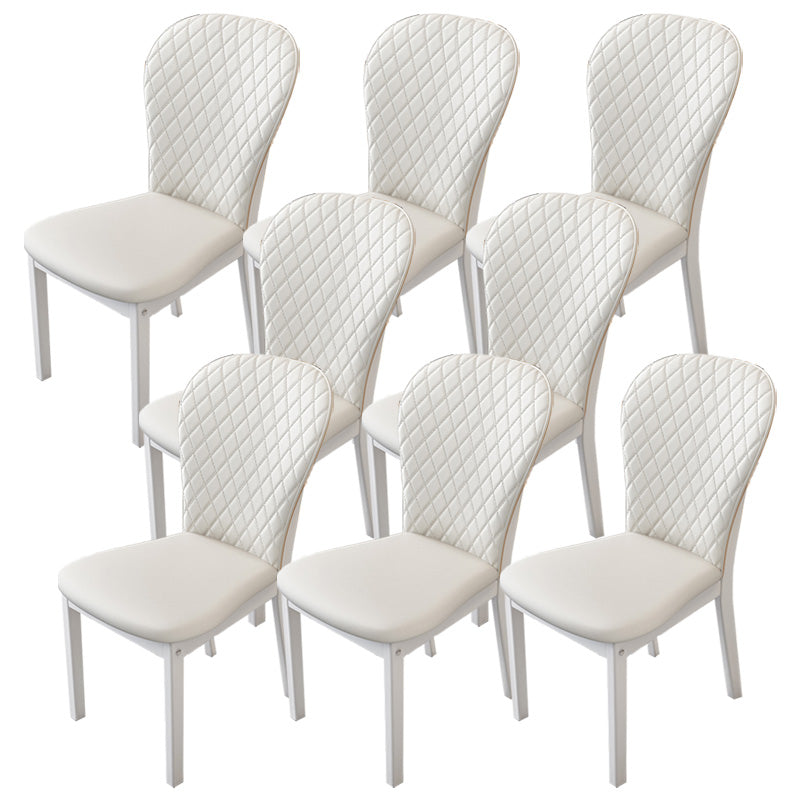 Contemporary Wood Dining Armless Chairs Upholstered Side Chairs for Restaurant Use