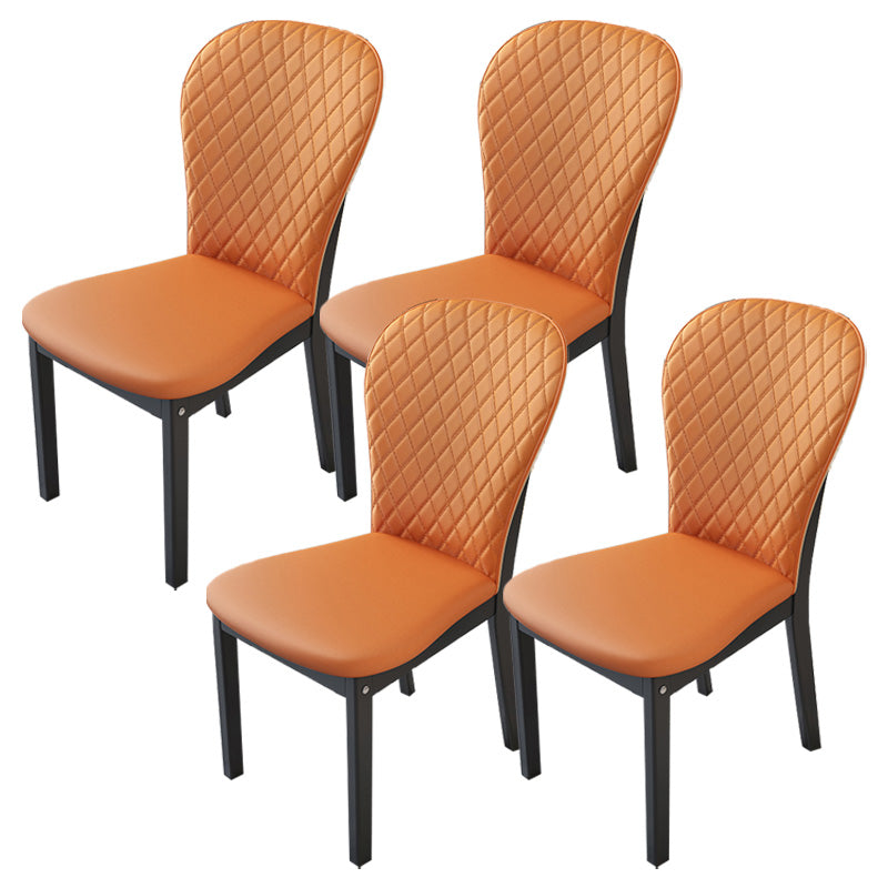 Contemporary Wood Dining Armless Chairs Upholstered Side Chairs for Restaurant Use