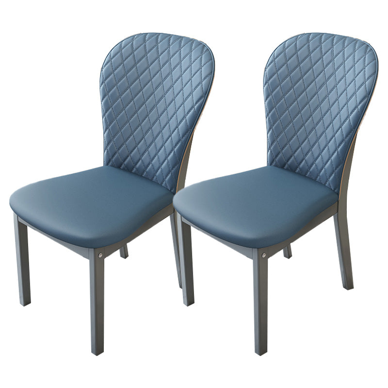 Contemporary Wood Dining Armless Chairs Upholstered Side Chairs for Restaurant Use