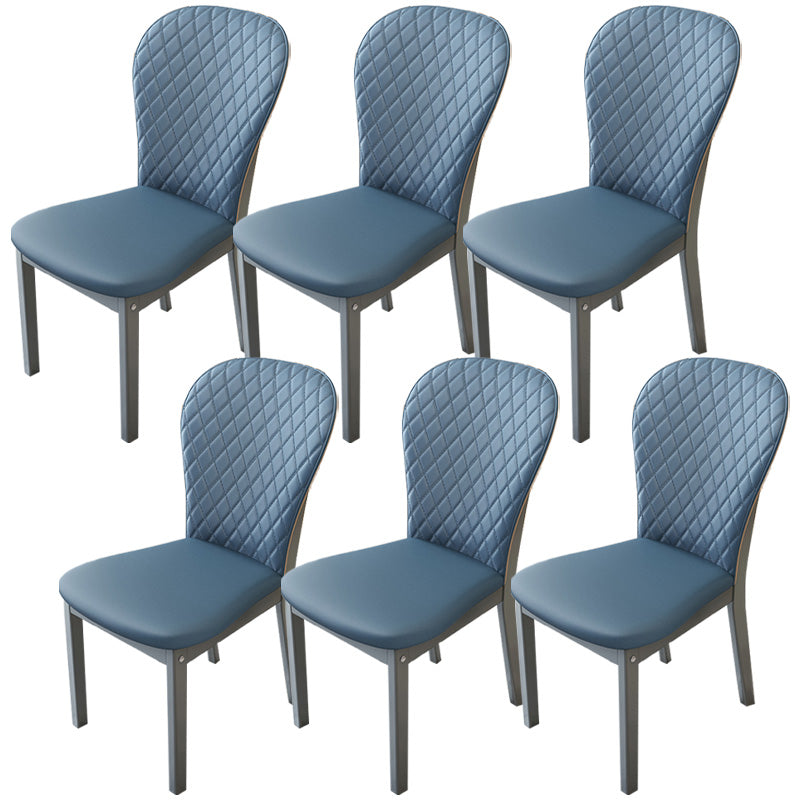 Contemporary Wood Dining Armless Chairs Upholstered Side Chairs for Restaurant Use