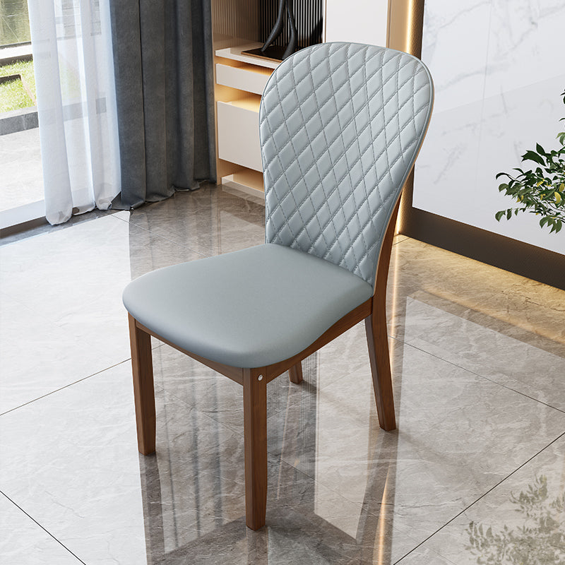 Contemporary Wood Dining Armless Chairs Upholstered Side Chairs for Restaurant Use