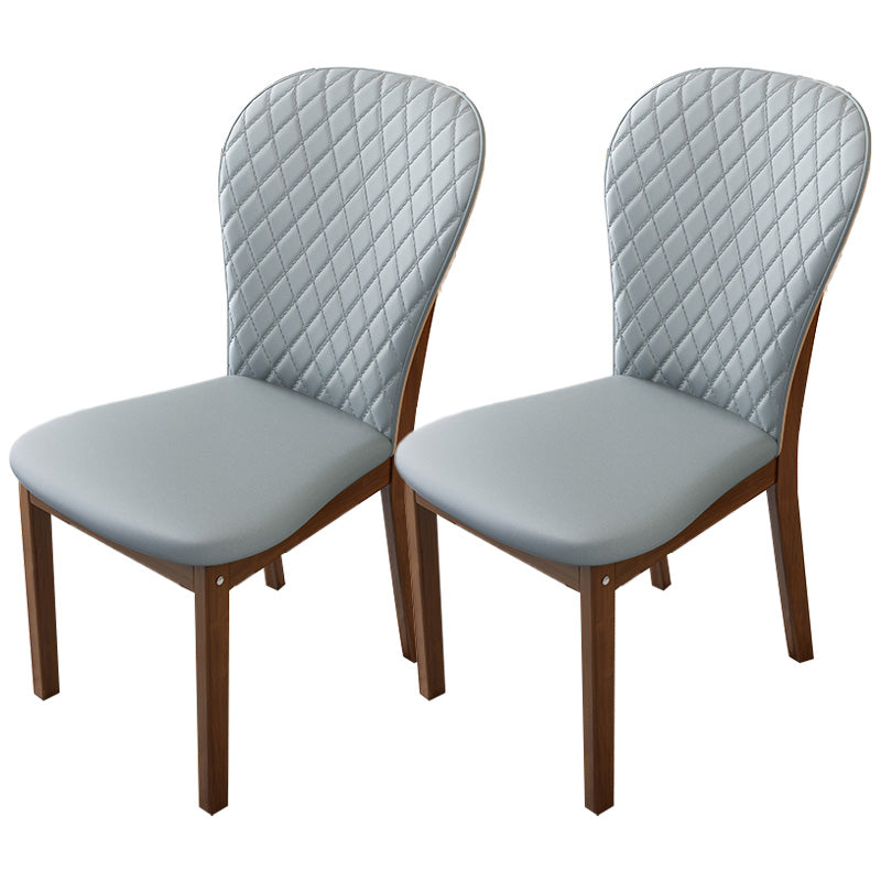 Contemporary Wood Dining Armless Chairs Upholstered Side Chairs for Restaurant Use