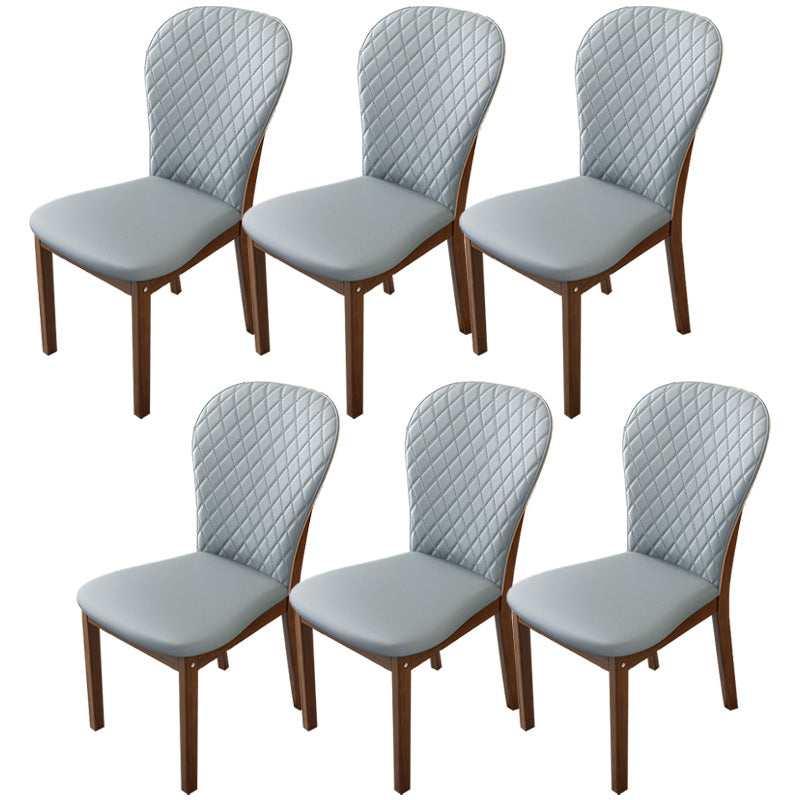 Contemporary Wood Dining Armless Chairs Upholstered Side Chairs for Restaurant Use