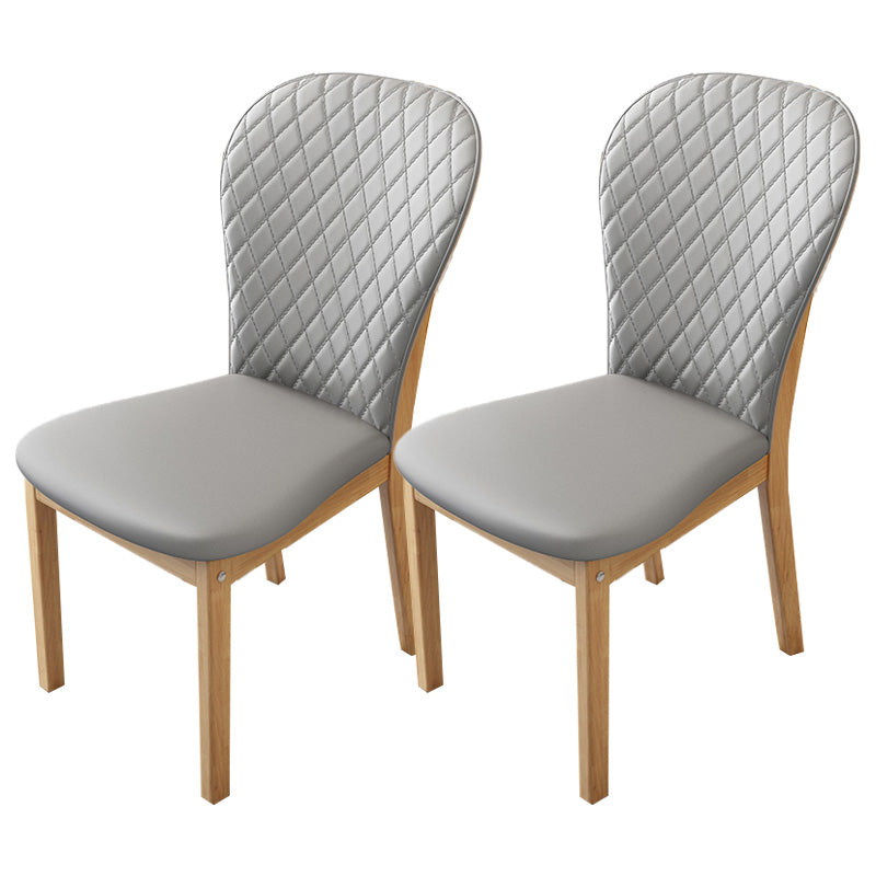 Contemporary Wood Dining Armless Chairs Upholstered Side Chairs for Restaurant Use