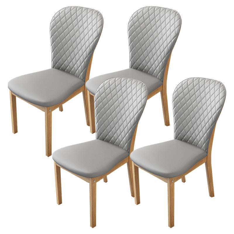 Contemporary Wood Dining Armless Chairs Upholstered Side Chairs for Restaurant Use