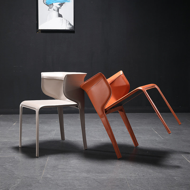 Contemporary Metal Dining Room Chairs Arm Leather Dining Chairs for Home Use