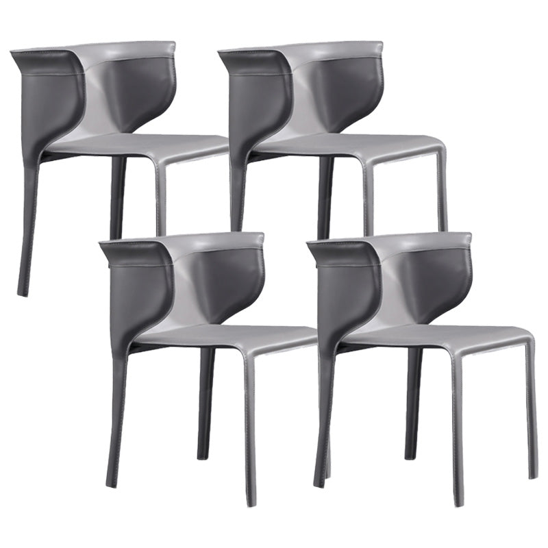 Contemporary Metal Dining Room Chairs Arm Leather Dining Chairs for Home Use