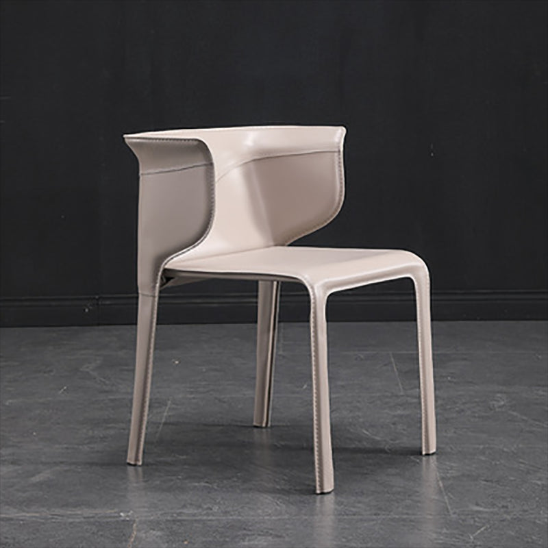 Contemporary Metal Dining Room Chairs Arm Leather Dining Chairs for Home Use