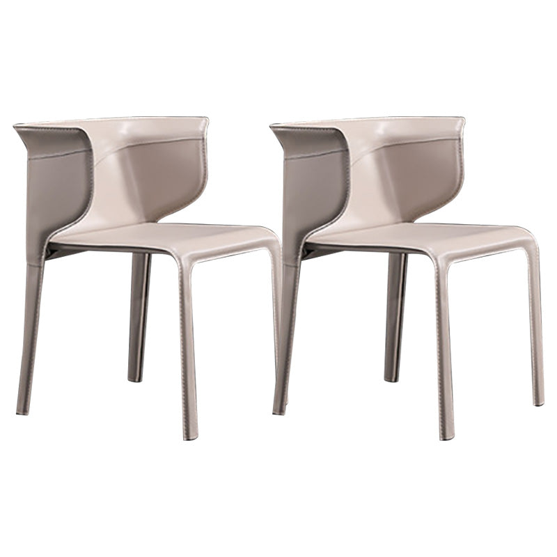 Contemporary Metal Dining Room Chairs Arm Leather Dining Chairs for Home Use