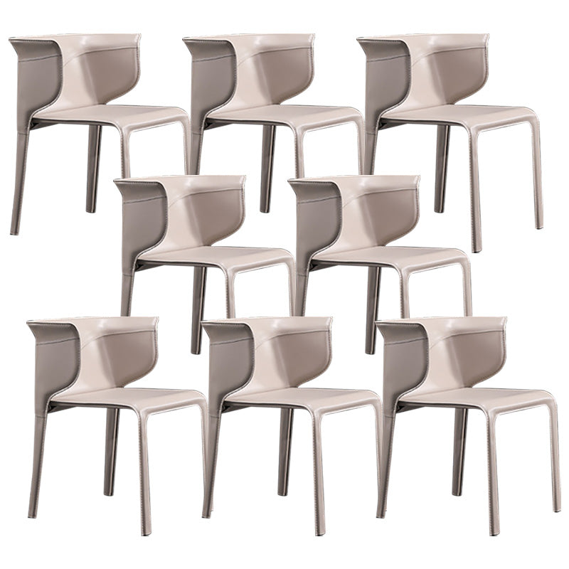 Contemporary Metal Dining Room Chairs Arm Leather Dining Chairs for Home Use