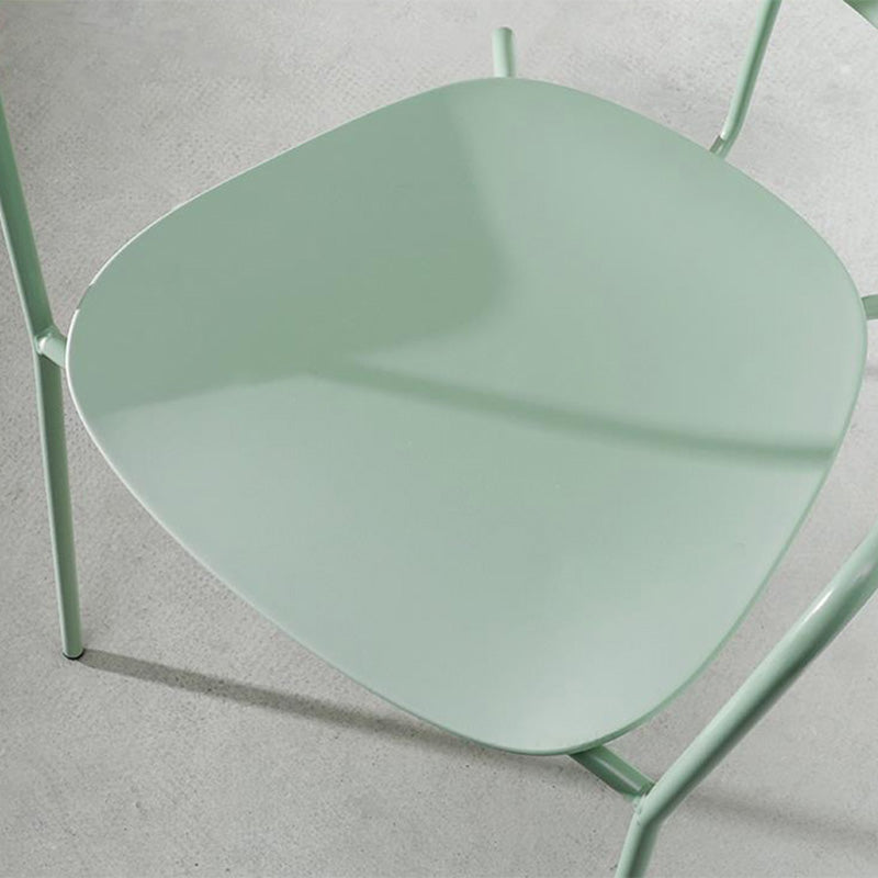 Contemporary Metal Dining Room Chair Arm Open Back Dining Side Chair for Dining Room