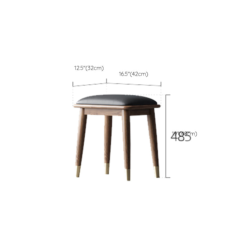 3 Drawers Mirrored Makeup Table Solid Wood Vanity Desk Stool Set