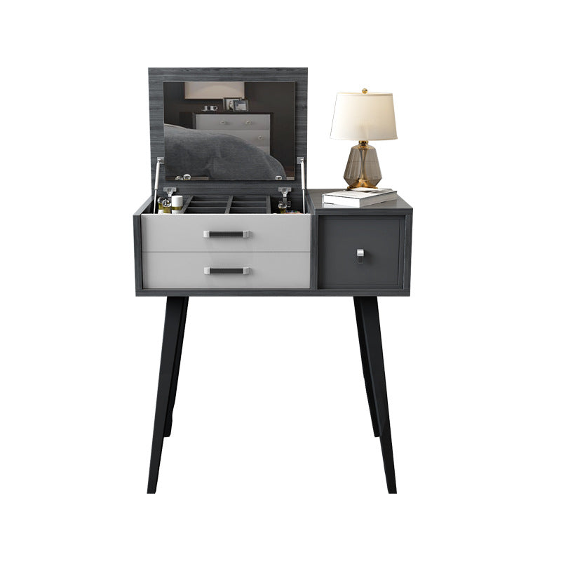 Mirror Table Dressing Table Solid Wood Make-up Vanity with Drawers