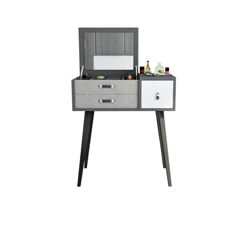 Mirror Table Dressing Table Solid Wood Make-up Vanity with Drawers