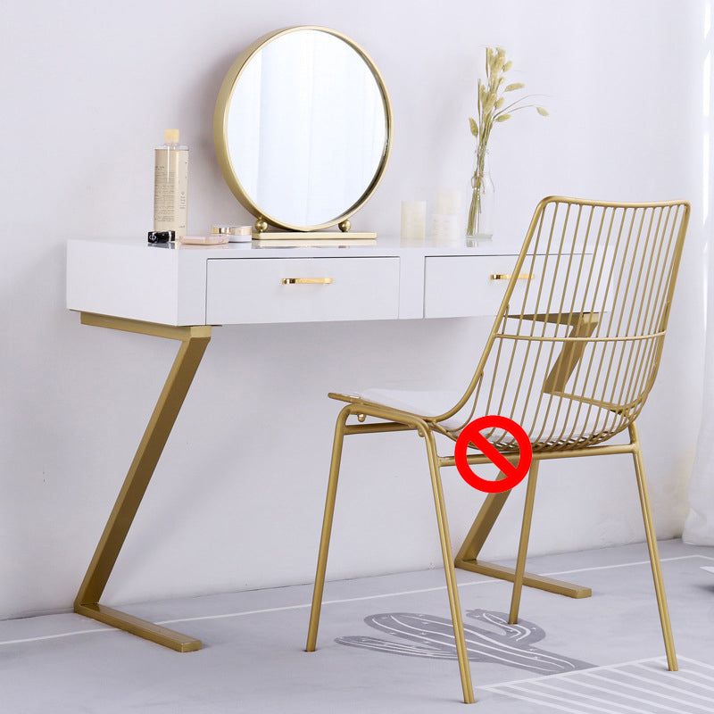 Glam Dresser with 2 Storage Drawers White Vanity Table for Bedroom