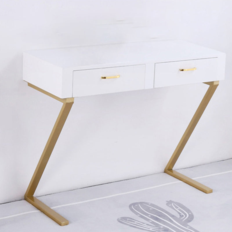Glam Dresser with 2 Storage Drawers White Vanity Table for Bedroom