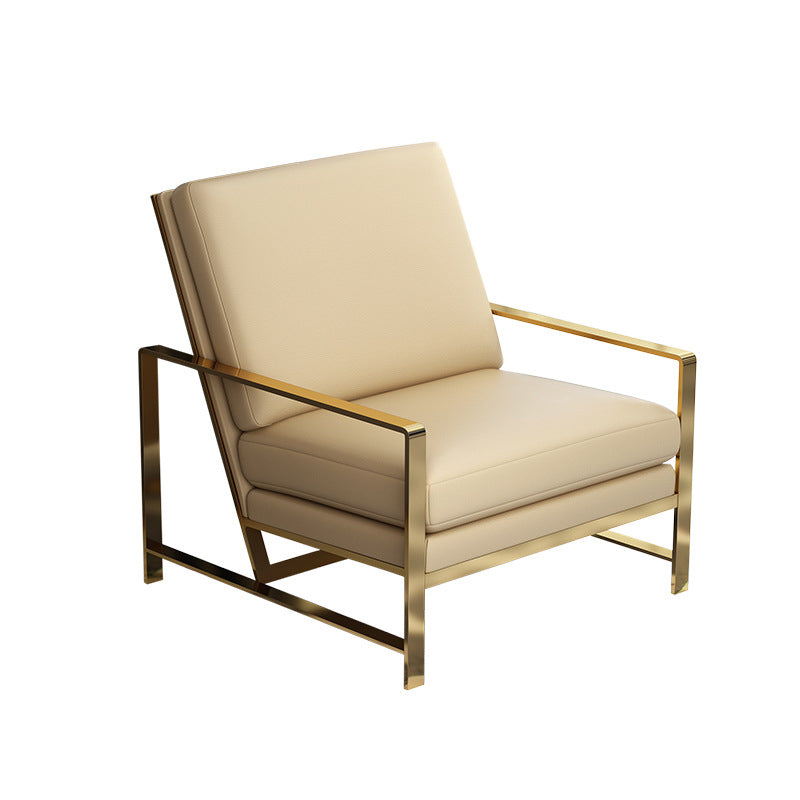 Faux Leather Arm Chair 33.07" Wide Arms Included Chair with Pillow Back