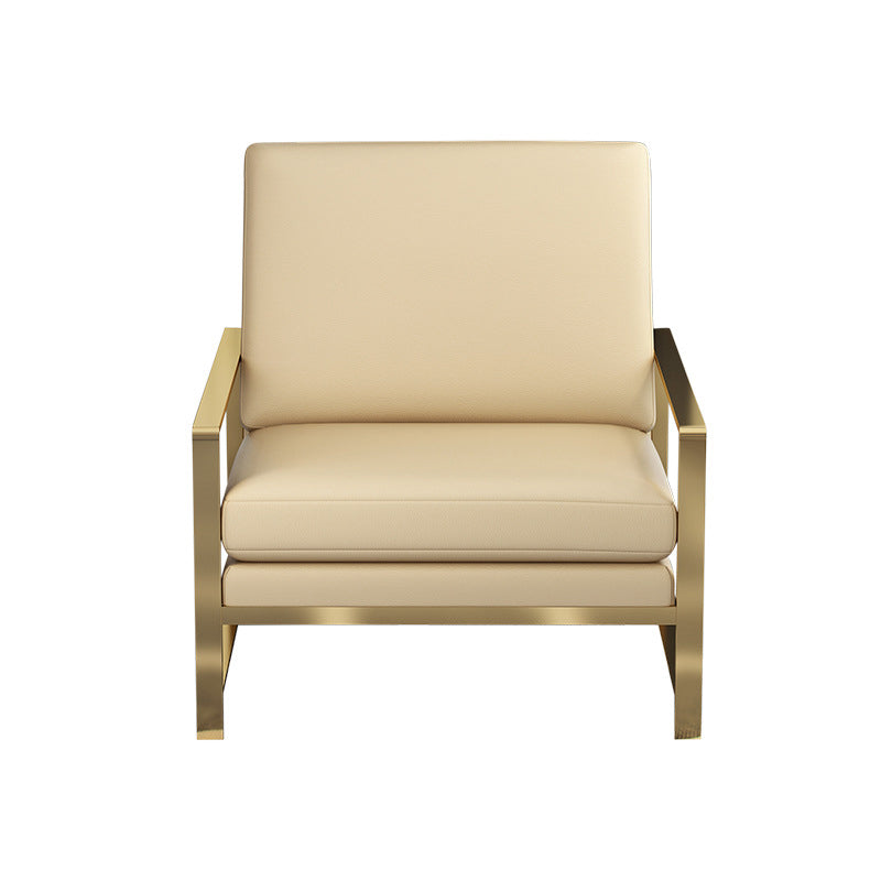 Faux Leather Arm Chair 33.07" Wide Arms Included Chair with Pillow Back