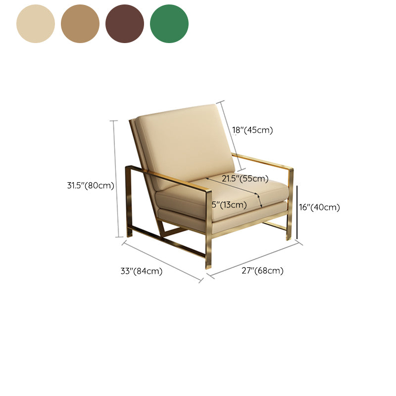 Faux Leather Arm Chair 33.07" Wide Arms Included Chair with Pillow Back