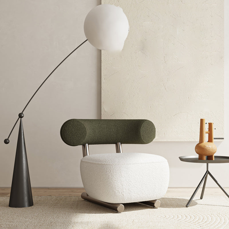 36.22" Wide Parsons Chair Wool Armless Chair for Living Room