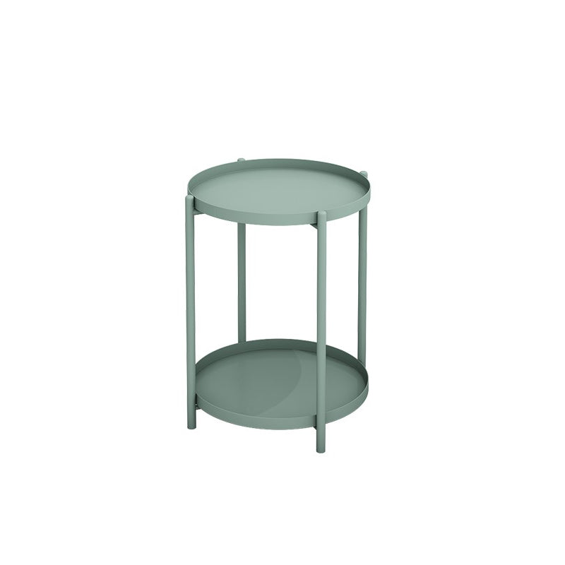 Mid-Century Metal Corner Table Tray Top Round Side End Table