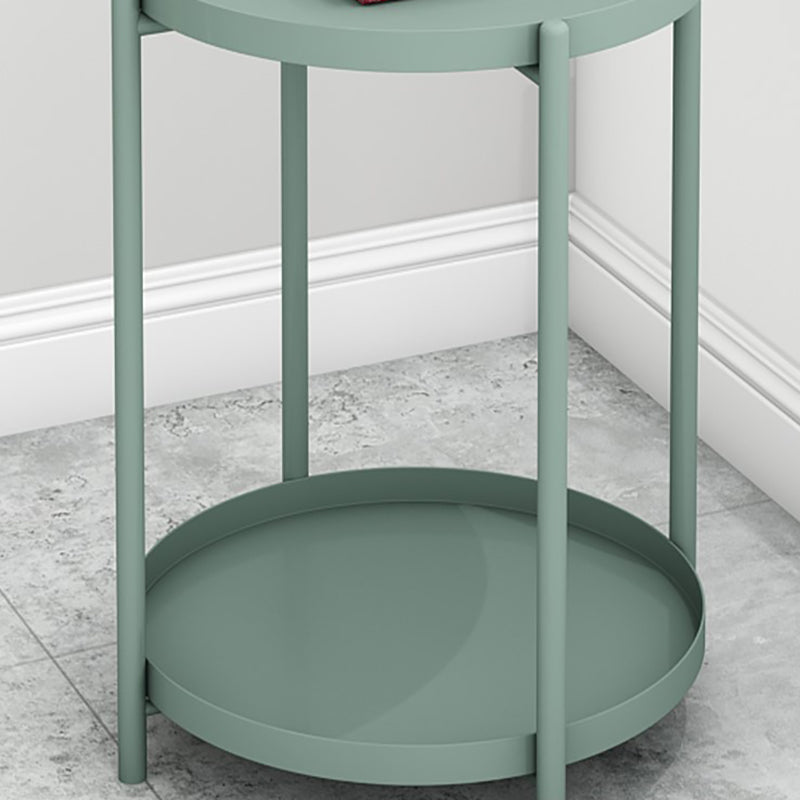 Mid-Century Metal Corner Table Tray Top Round Side End Table