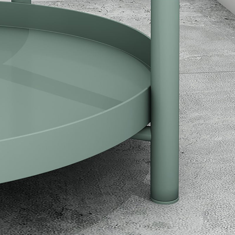 Mid-Century Metal Corner Table Tray Top Round Side End Table