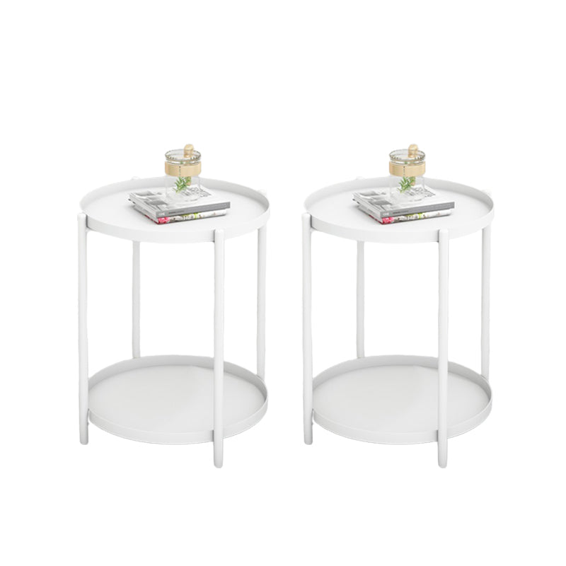 Mid-Century Metal Corner Table Tray Top Round Side End Table