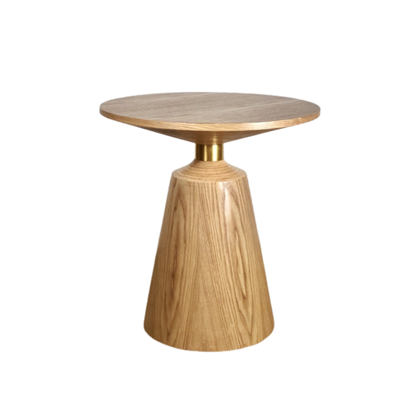 Contemporary Solid Wood Pedestal Round Living Room Side End Table
