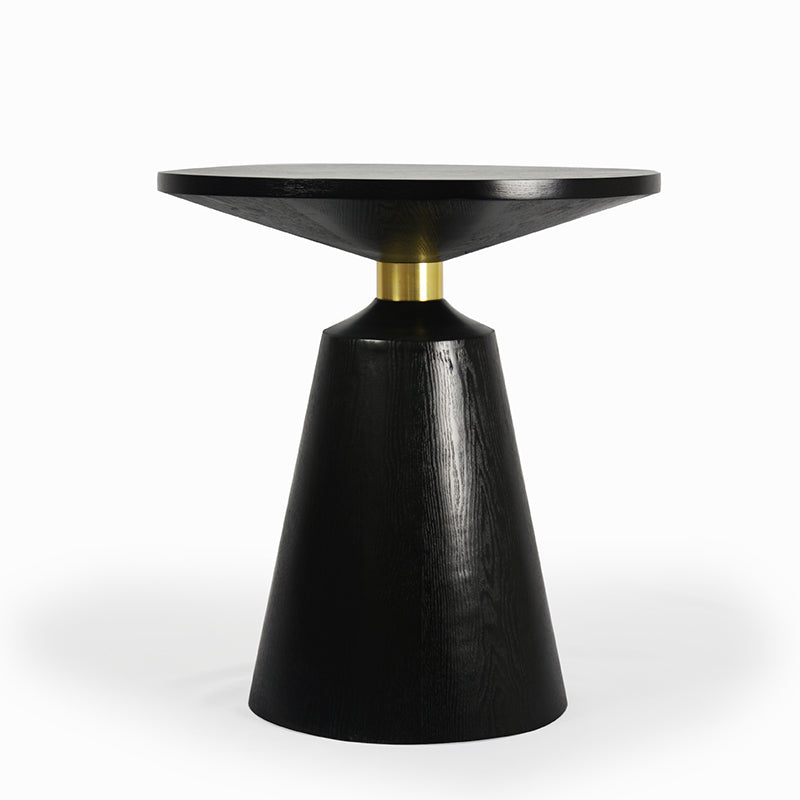 Contemporary Solid Wood Pedestal Round Living Room Side End Table