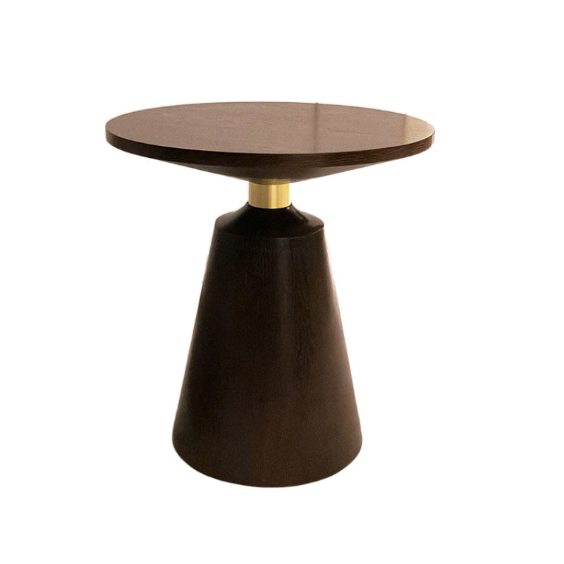 Contemporary Solid Wood Pedestal Round Living Room Side End Table