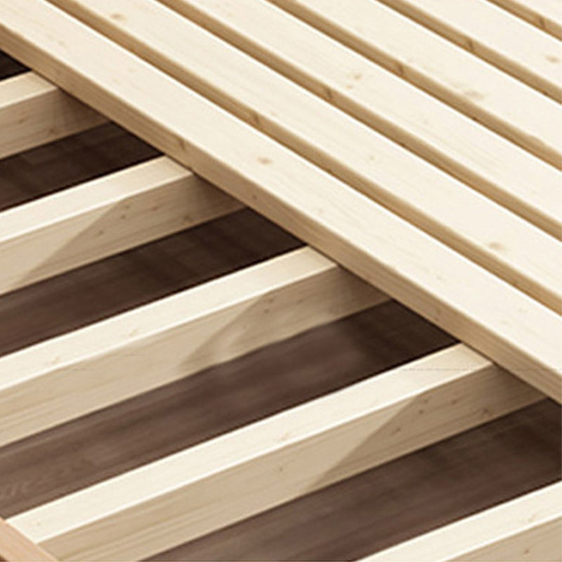 Solid Wood Standard Bed Solid Color Tropical Panel Bed With Custom Gold Legs