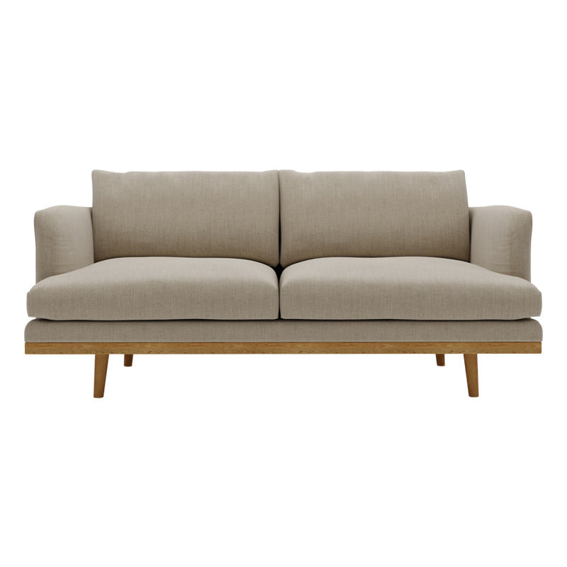 Modern 29.52" H Cotton Blend Wood Frame Recessed Arm Loveseat